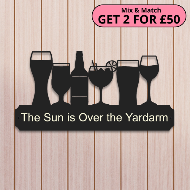'Sun is over the yardarm' Large Drinks Wall Art