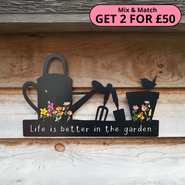 'Life is better in the garden' Large Garden Wall Art