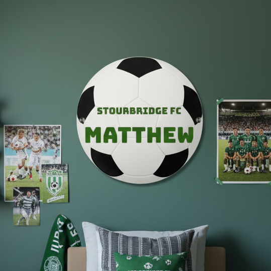 XL Personalised Metal Football Bedroom Wall Decor