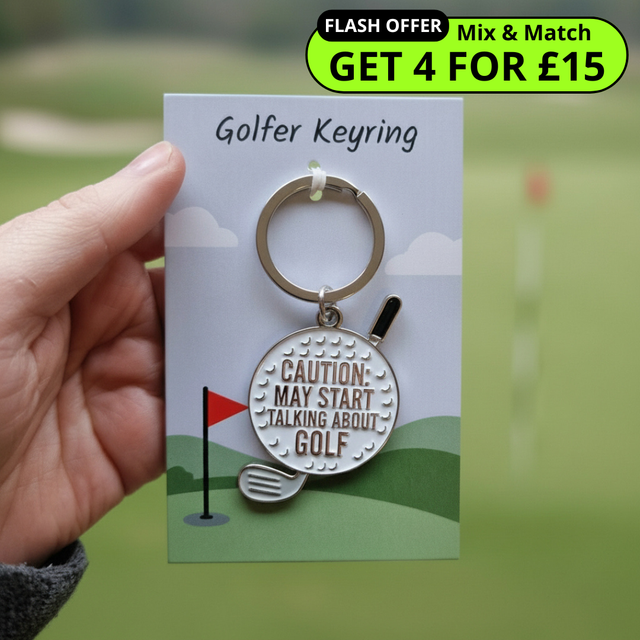 Caution, may start talking about golf keyring