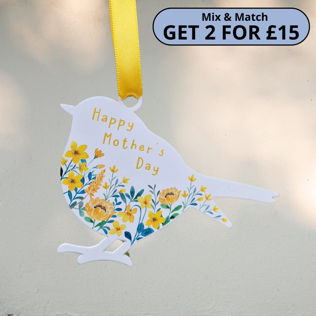 'Happy Mother's Day' - White Robin Hanging Decor