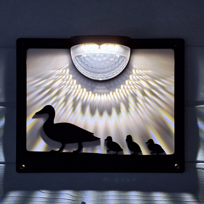 Ducks Solar Light Wall Plaque