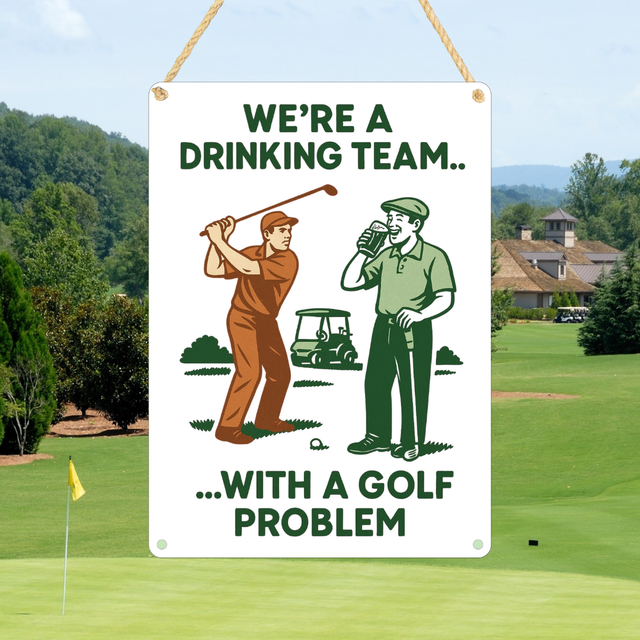Golf Problem Metal Sign 25cm