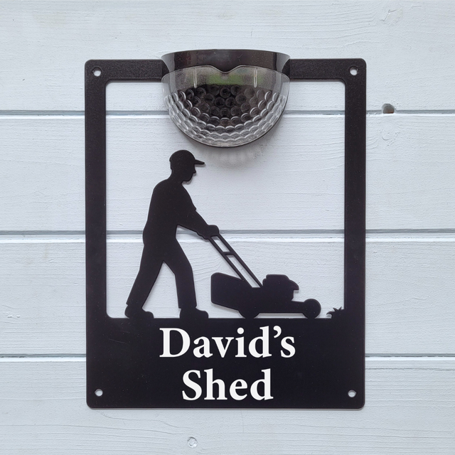 'Create Your Own' Lawnmower Solar Light Wall Plaque (You Can Personalise Me!)