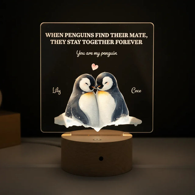 Penguin Couple LED Night Light (You Can Personalise Me!)