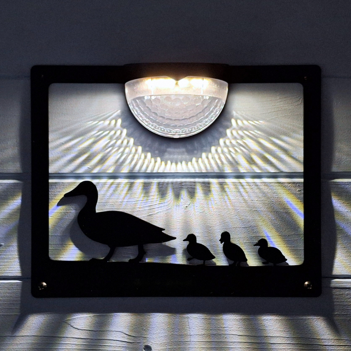 Ducks Solar Light Wall Plaque