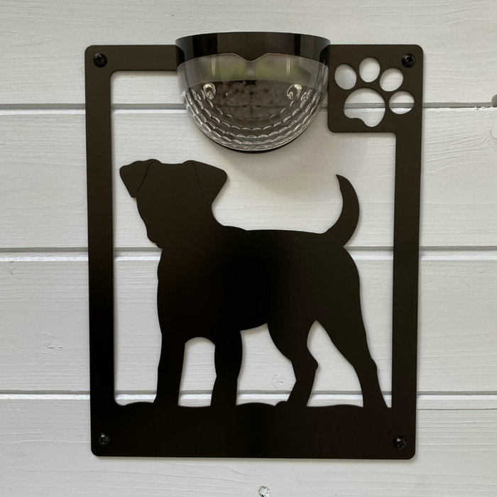 Border Terrier Dog Solar Light Wall Plaque