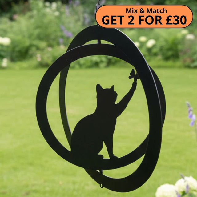 Cat Hanging Silhouette Orbit Spinner