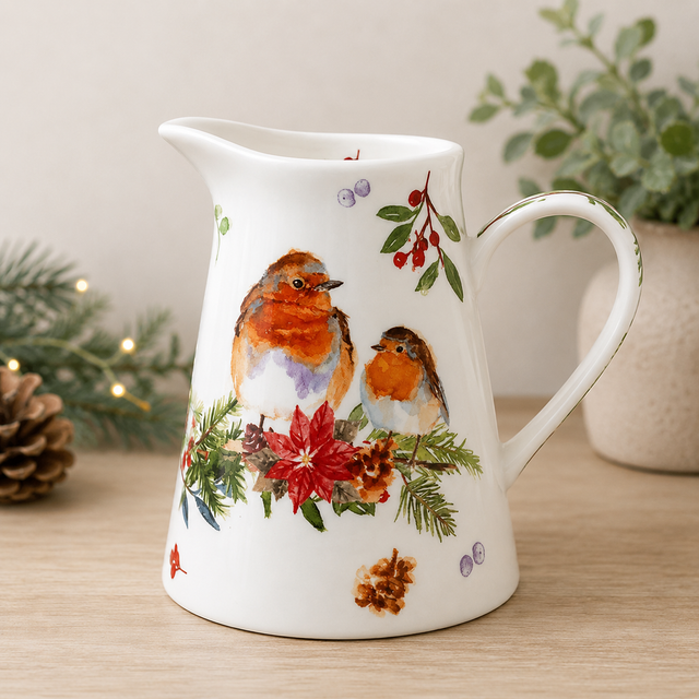 Jennifer Rose Winter Robin Jug