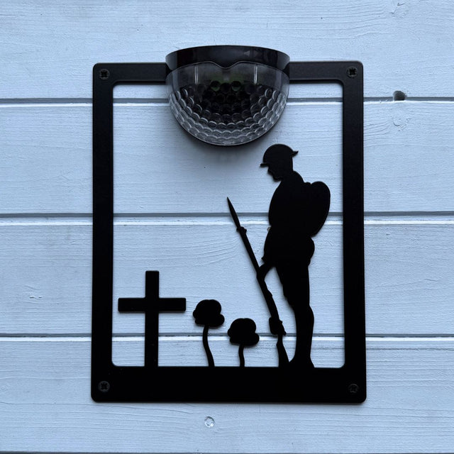 Remembrance Solider Solar Light Wall Plaque