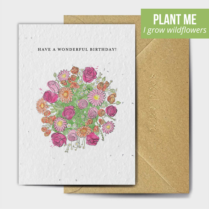 Plantable Birthday Flowers Seeded Card