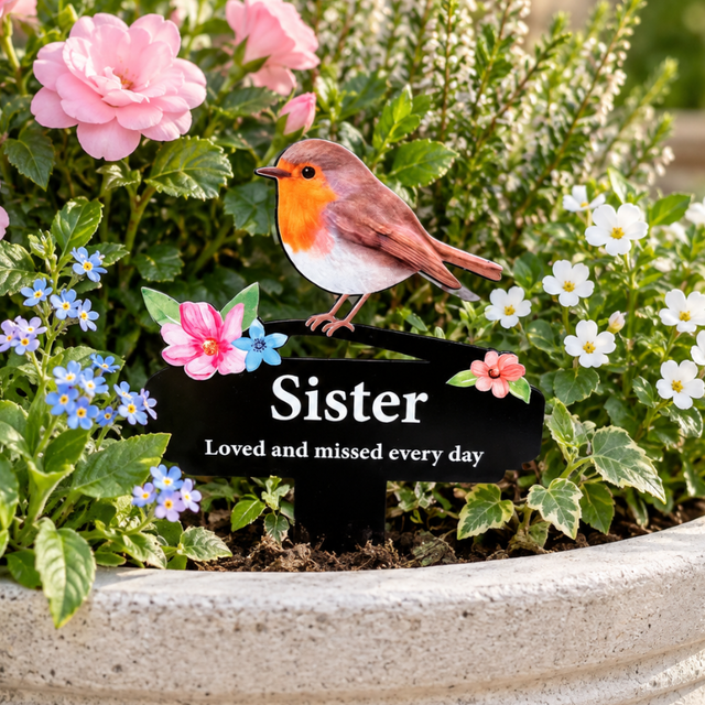 'Sister' Large Robin Pot Stake