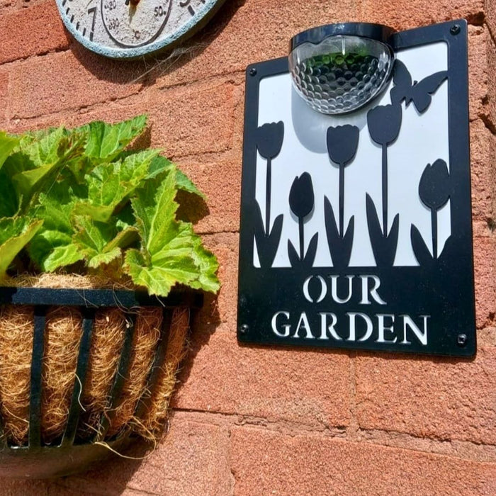 Our Garden Sign with Solar Powered Light