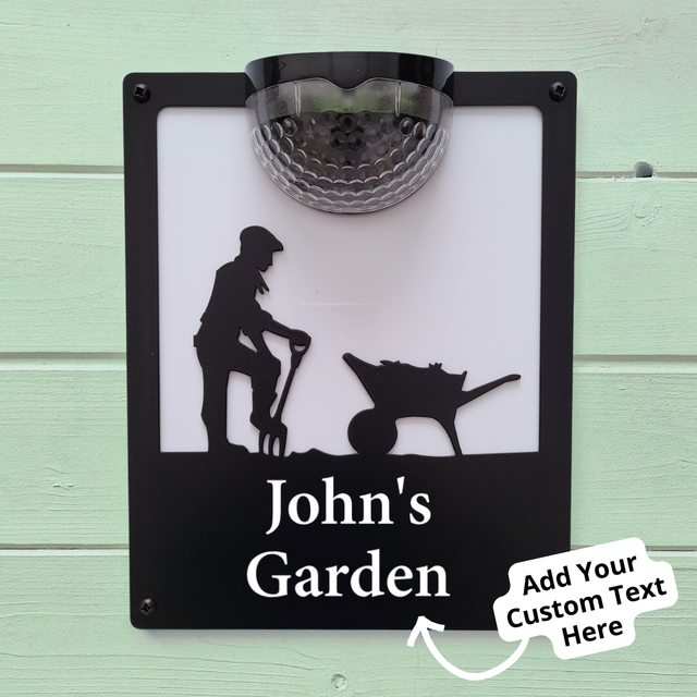 Male Gardener Solar Light Wall Plaque (You Can Personalise Me!)
