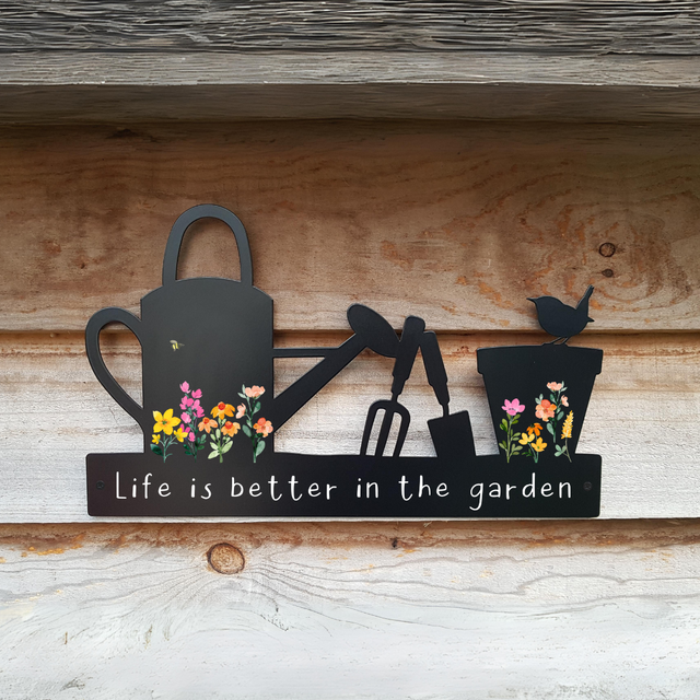 'Life is better in the garden' Large Garden Wall Art