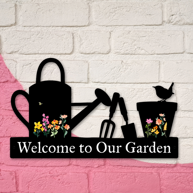 'Welcome to Our Garden' Large Garden Wall Art