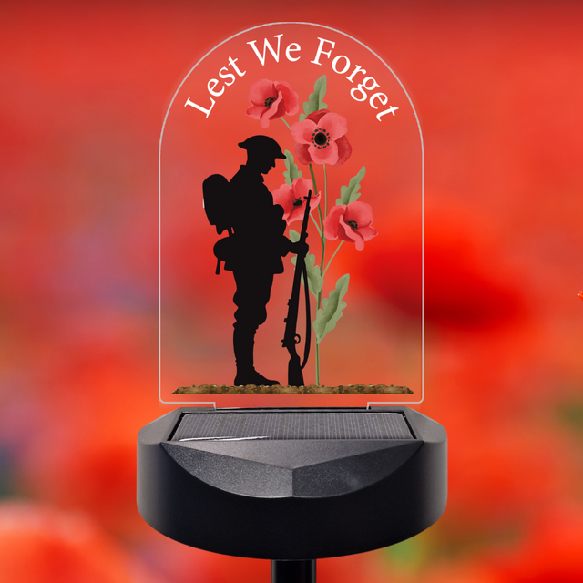 Lest We Forget Solar Stake (Soldier with Poppies)