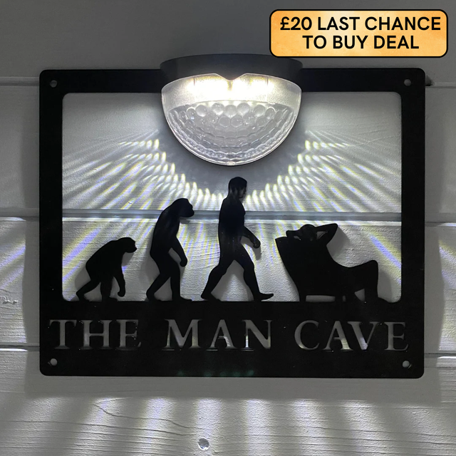 The Man Cave Sign with Solar Powered Light