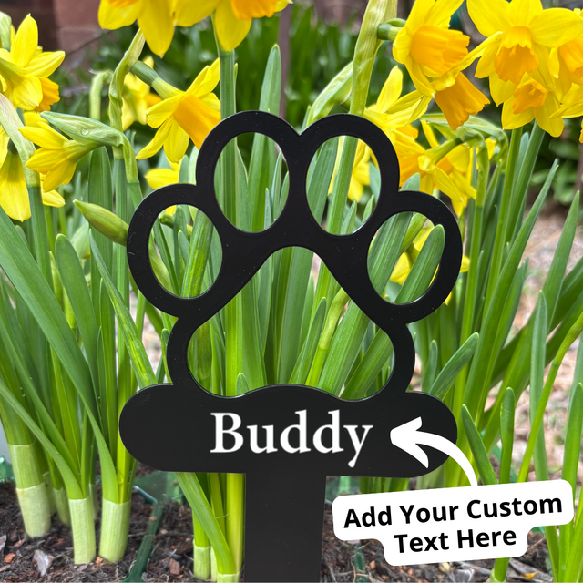 Paw Print Metal Stake (You Can Personalise Me!)
