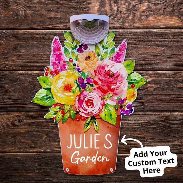 Flower Pot Wall Art with Solar Light (You Can Personalise Me!)