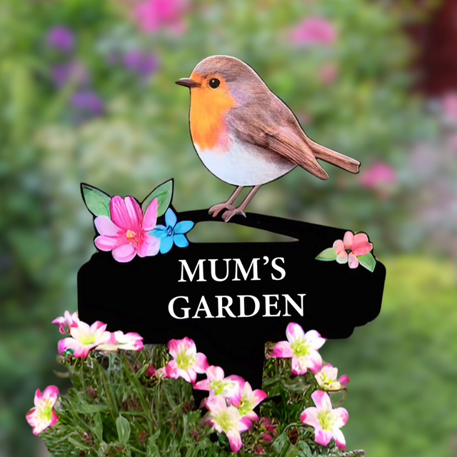 'Mum's Garden' Large Robin Pot Stake