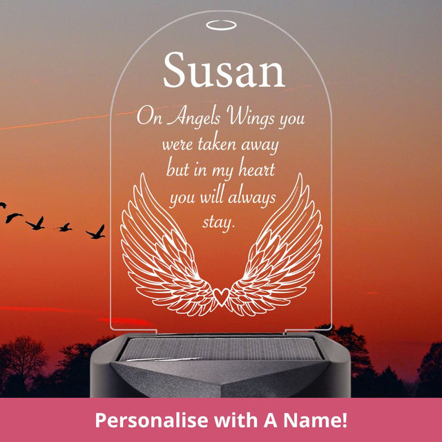 'On Angels Wings' Solar Stake (You Can Personalise Me!)