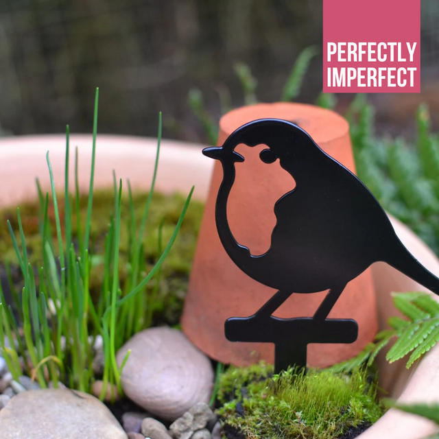 IMPERFECT - Metal Robin Plant Pot Stake