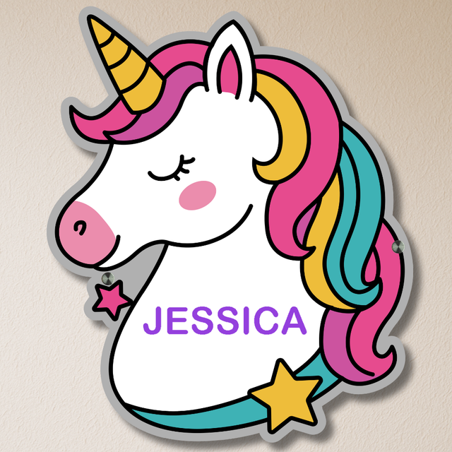 XL Personalised Metal Unicorn Children's Bedroom Wall Decor