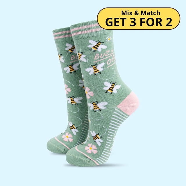 Buzz Off Bee Combed Cotton Socks