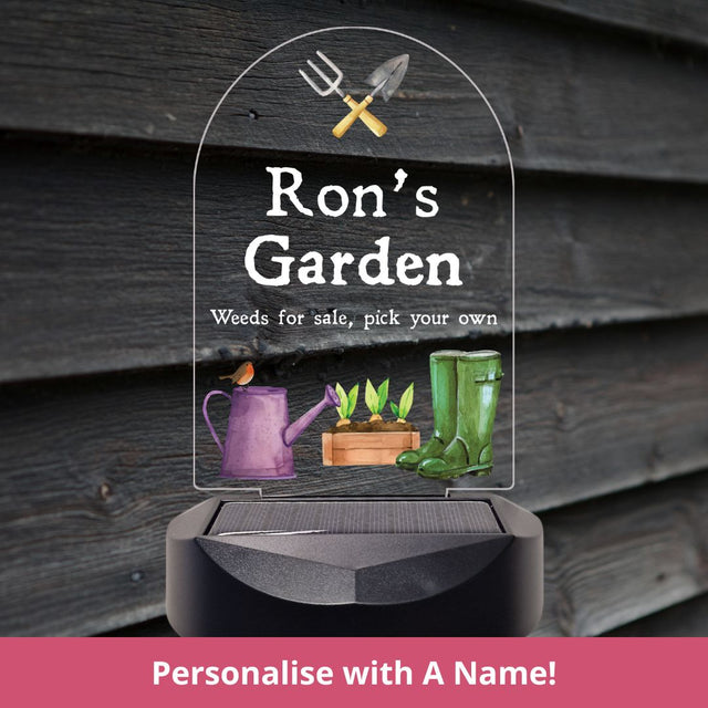 Garden - Weeds for Sale Solar Stake (You Can Personalise Me!)