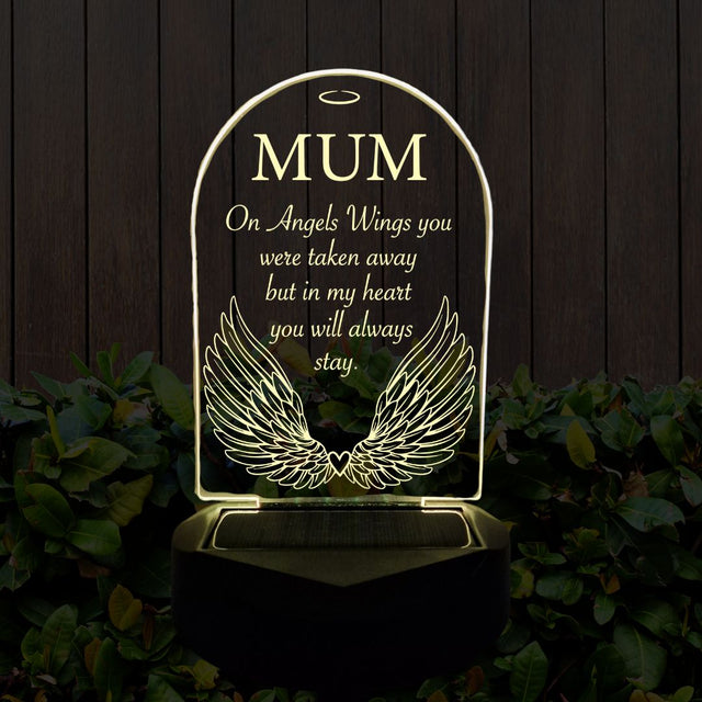 Mum 'On Angels Wings' Solar Stake