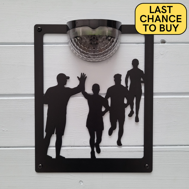 Running Group Solar Light Wall Plaque