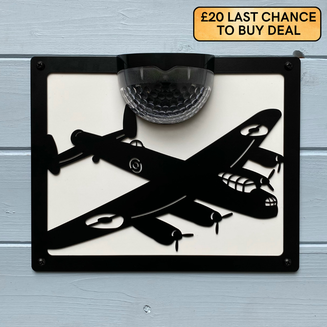Lancaster Bomber Solar Light Wall Plaque