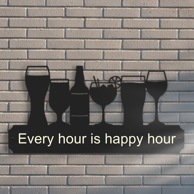 'Every hour is happy hour' Large Drinks Wall Art