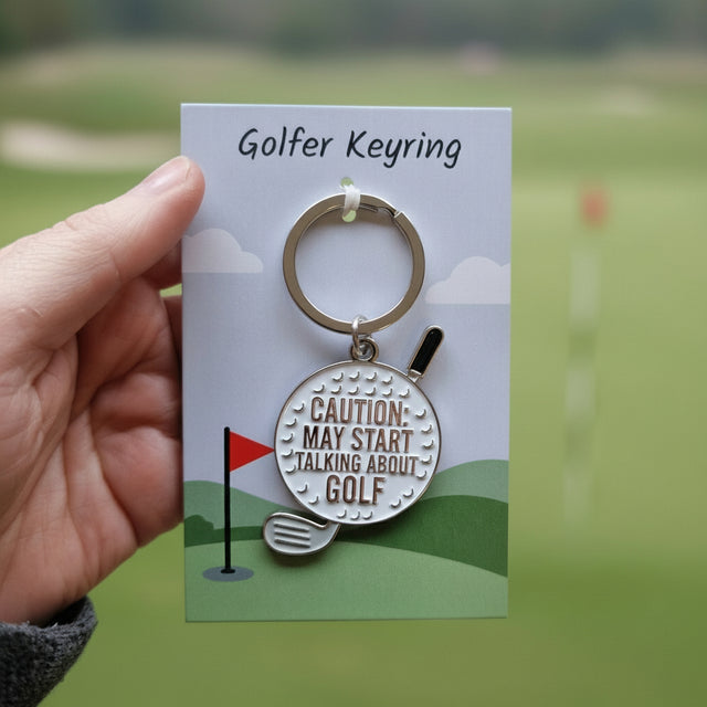 Caution, may start talking about golf keyring