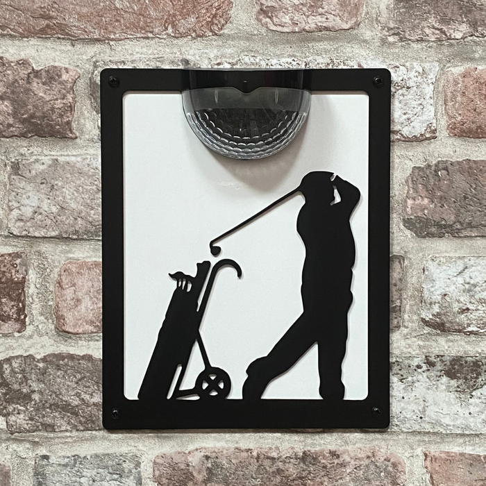 Golfer Solar Light Wall Plaque