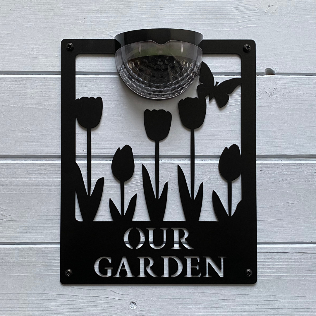 Our Garden Sign with Solar Powered Light Flory's Online