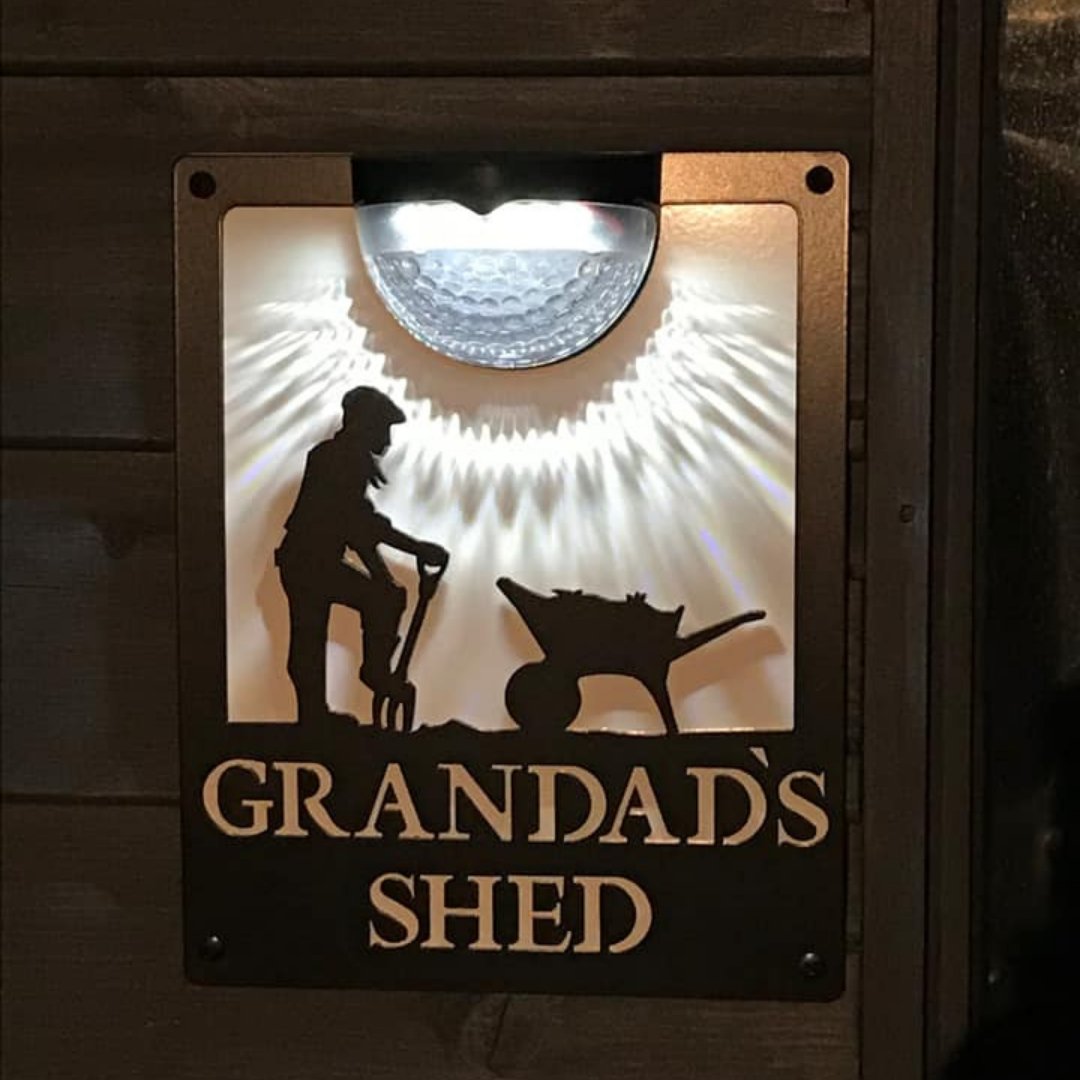 Yard Sign Solar Light Solar Powered Light Signs - For garden, pathway and sheds — Flory's Online