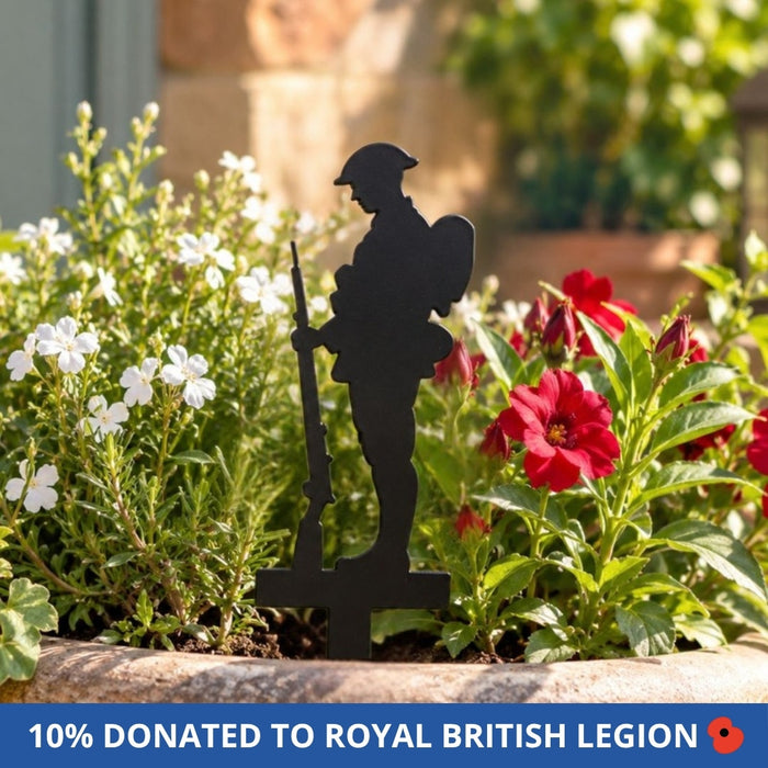 RBL 2026 banner - Metal Remembrance Soldier Plant Pot Stake