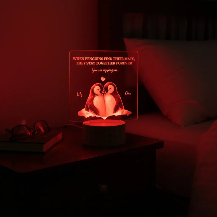 Penguin Couple LED Night Light (You Can Personalise Me!)