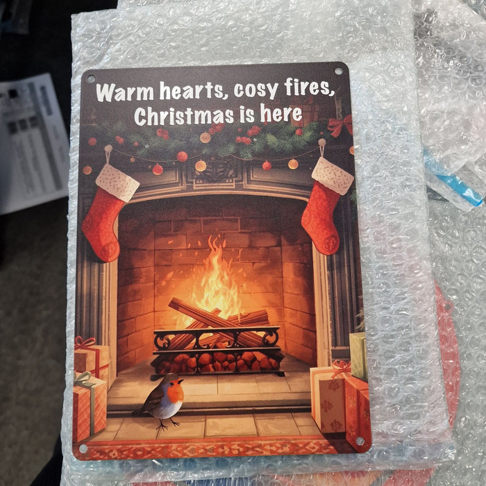 IMPERFECT - 'Warm Hearts, Cosy Fires' Metal Sign