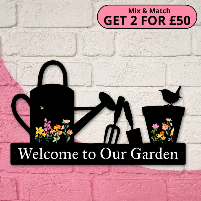 'Welcome to Our Garden' Large Garden Wall Art