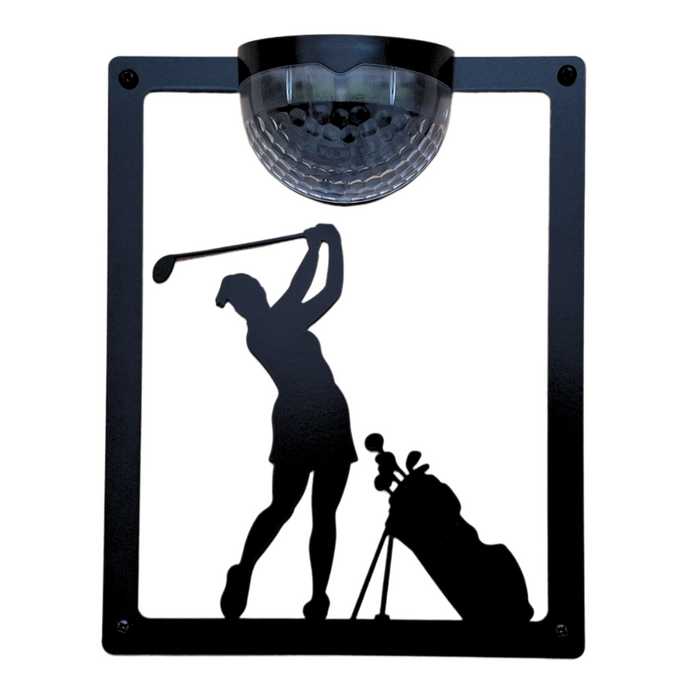 IMPERFECT- Female Golfer Solar Light Wall Plaque