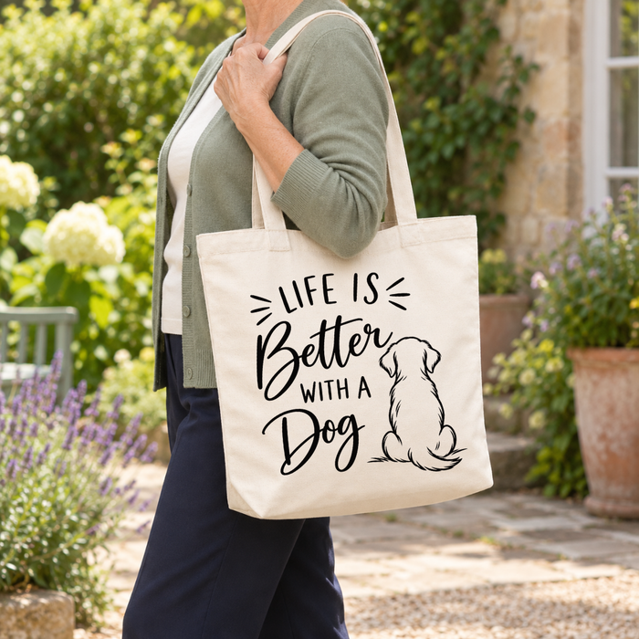 Life is Better With a Dog Tote Bag