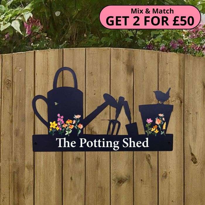 'The Potting Shed' Large Garden Wall Art