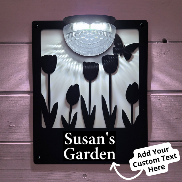 Tulips Solar Light Wall Plaque (You Can Personalise Me!)