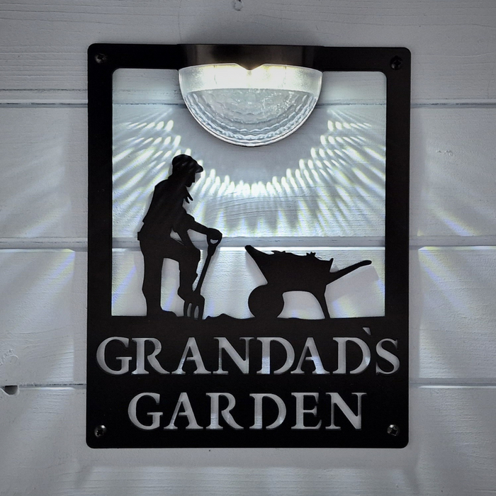 Grandad's Garden Sign with Solar Powered Light