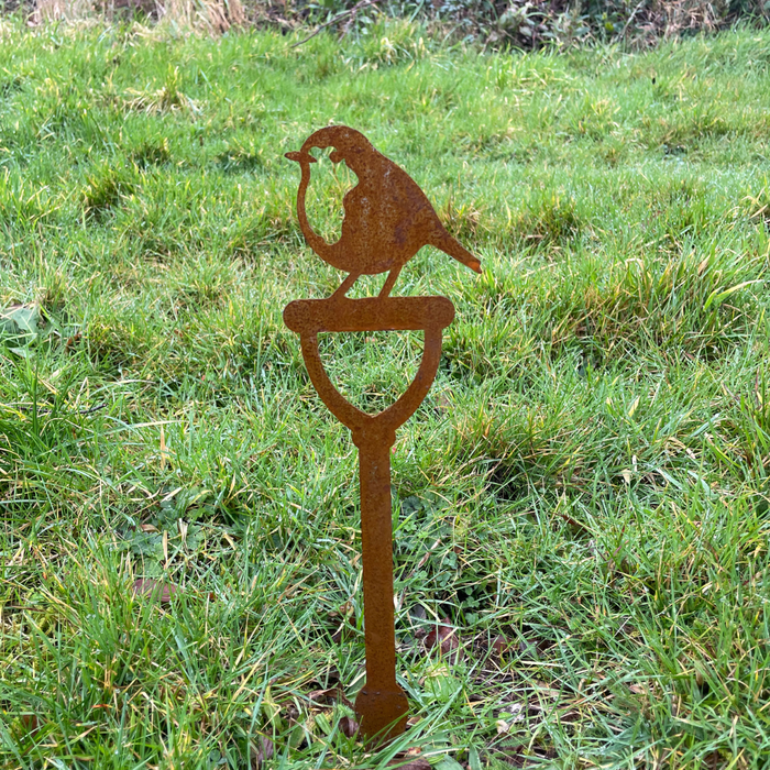 Rusty Robin Metal Stake (1 Tail)