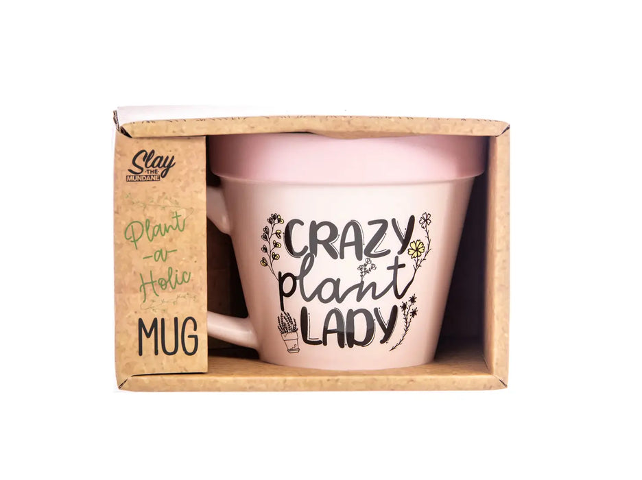 'Crazy Plant Lady' Plant-a-holic Plant Pot Mug