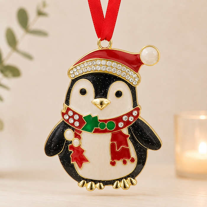 Gift boxed Xmas Treasures Festive Penguin